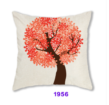 Picture of SQUARE Linen Cushion with Inner Assorted - Cushion 1956 (Red Tree)