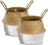 Picture of SEAGRASS Belly Basket/Floor Planter/Storage Belly Basket (White & Natural Two Tone) - Extra Large