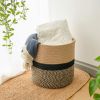 Picture of JUTE Rope Plant Basket/Storage Organizer (Black & Beige)