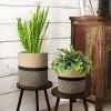 Picture of JUTE Rope Plant Basket/Storage Organizer (Black & Beige)