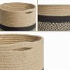 Picture of JUTE Rope Plant Basket/Storage Organizer (Black & Beige)