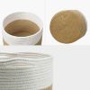 Picture of JUTE Rope Plant Basket/Storage Organizer (White & Natural) - Large Size