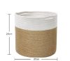 Picture of JUTE Rope Plant Basket/Storage Organizer (White & Natural) - Medium Size