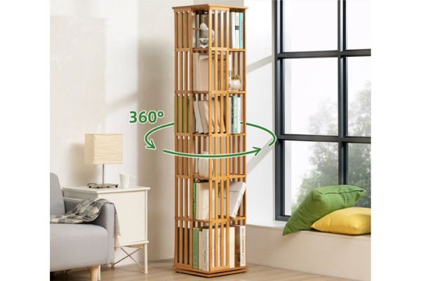 Picture of MINIMALIST 6 Layers Rotation Book Shelf (Natural Colour)