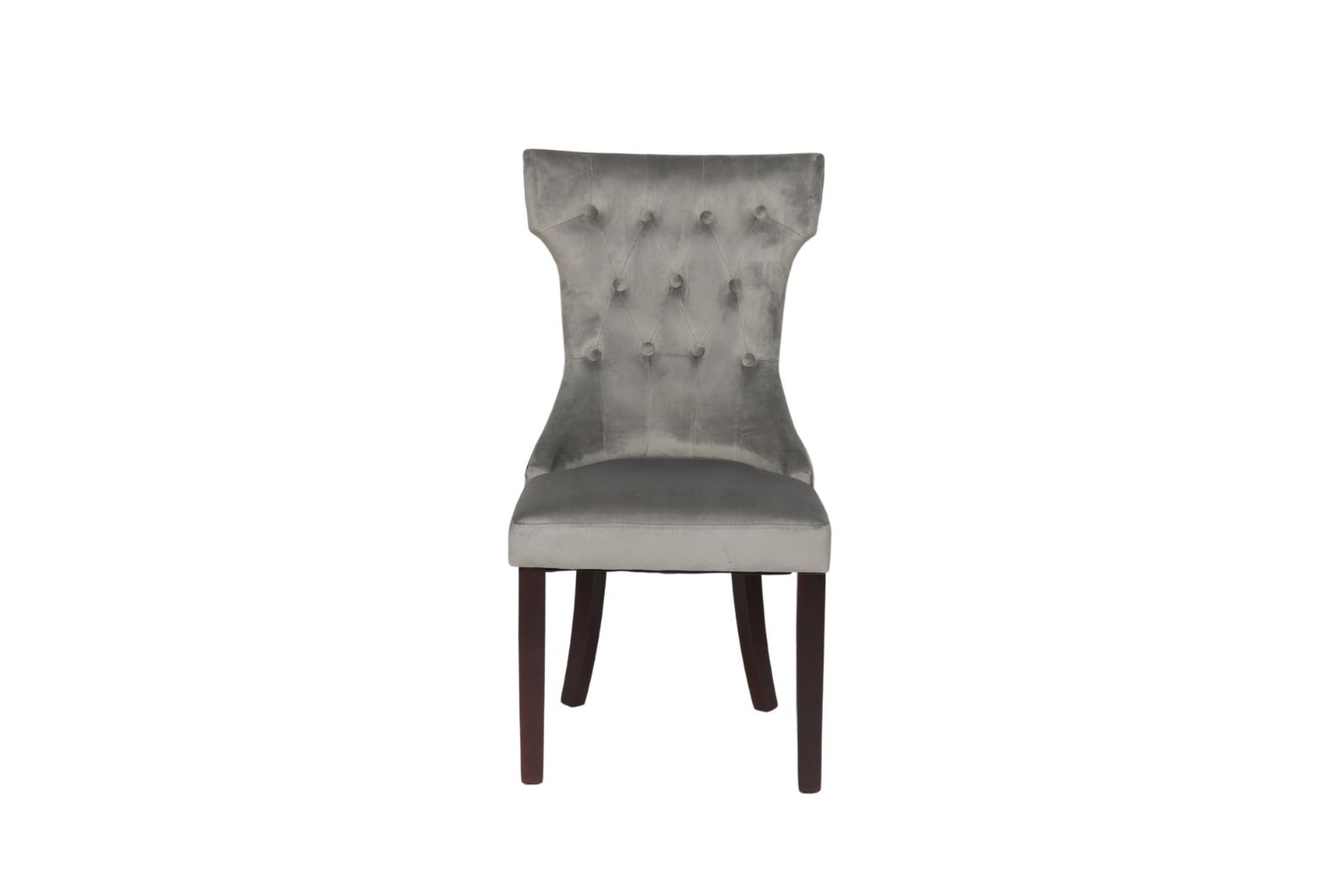JORDAN Tufted Winged Back Dining Chair (Grey)