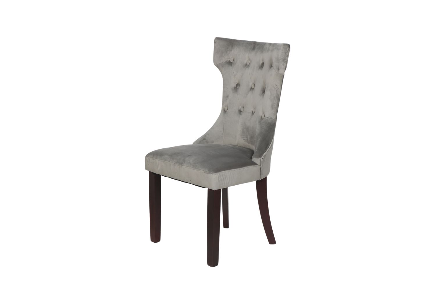JORDAN Tufted Winged Back Dining Chair (Grey)