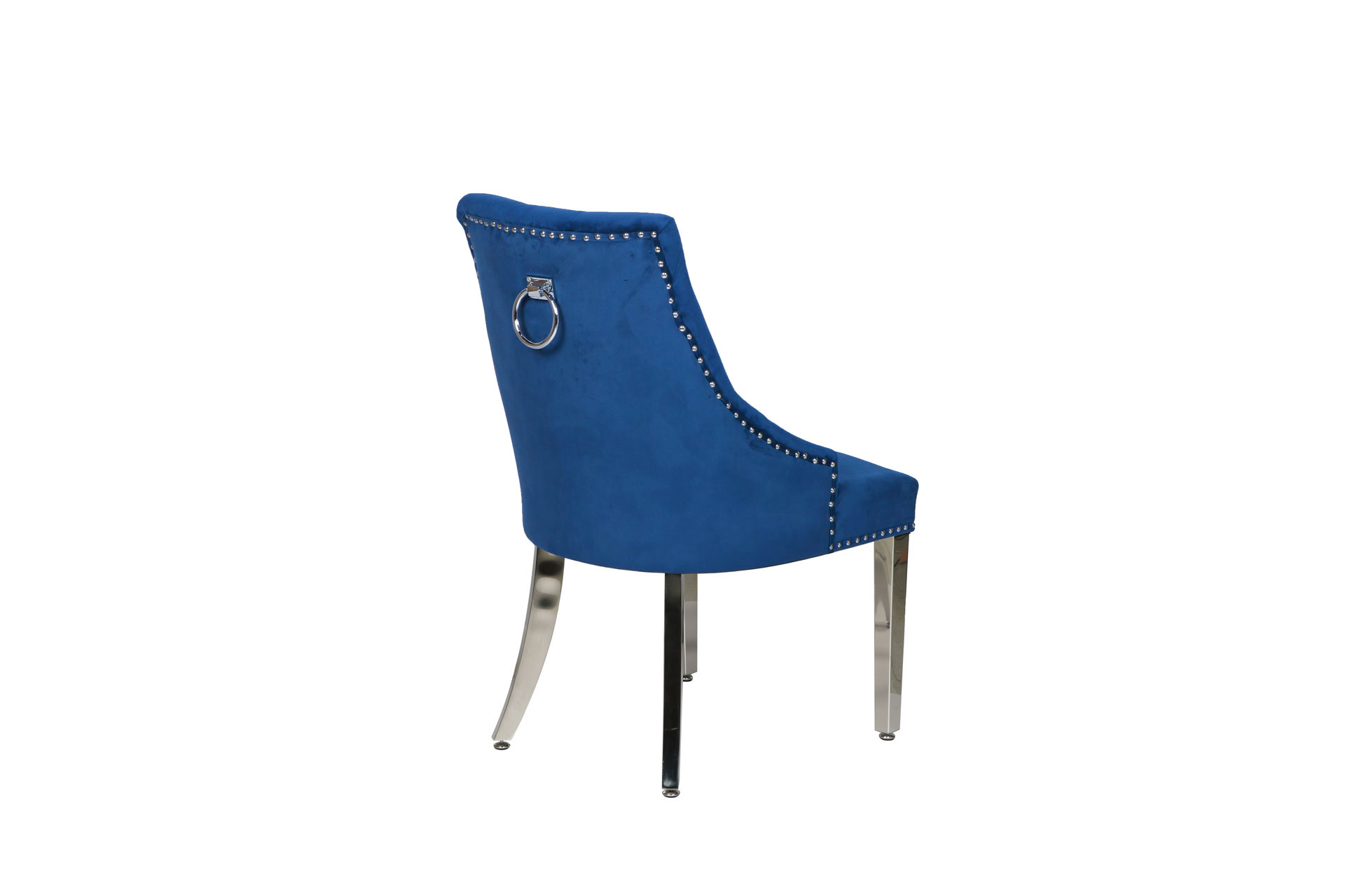 DARCY Velvet Dining Chair with Stainless Steel Legs (Blue)