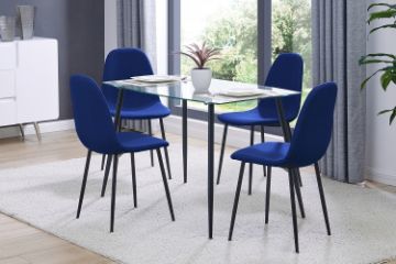 Picture of EVERLY 5PC Dining Set (Blue Chairs)