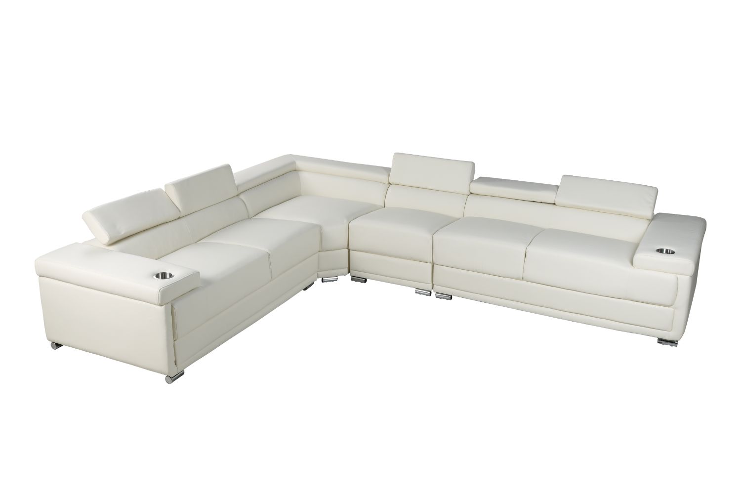 MAXWELL Sectional Air Leather Sofa (White)