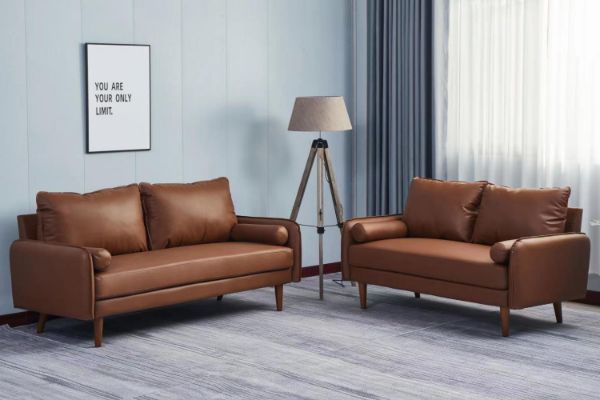 Picture of REYES 3+2 Faux Leather Sofa Range (Brown) 