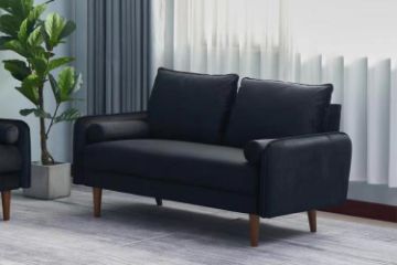 Picture of REYES 3+2 Velvet Sofa Range (Black) - 2 Seater