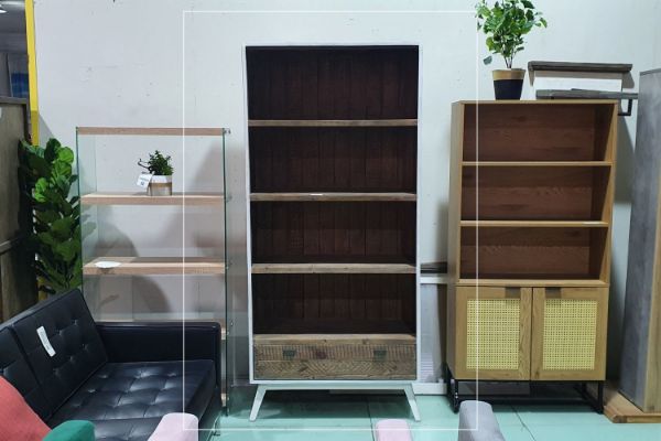 Picture of MAURUS 197cmx90cm Recycled Pine Wood Bookshelf