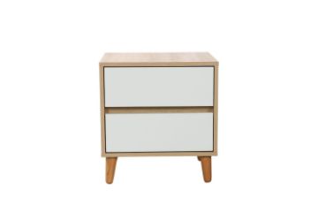 Picture of RENO 2 Drawer Bedside Table (White Drawer)