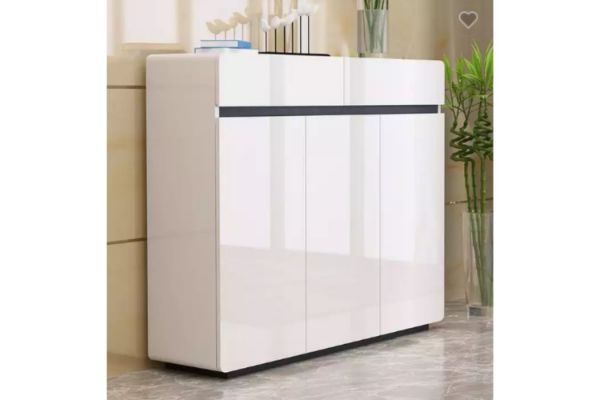 Picture of DETROIT 2-Drawer 3-Door Large Shoe Cabinet (High Gloss White)
