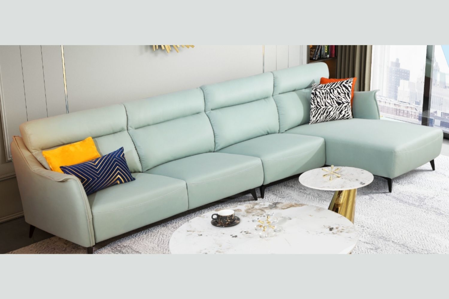 VIRGINIA Sectional Sofa (Light Green)