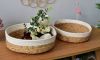 Picture of Jute Rope Bread basket/ Fruit basket *Natural & White  Two Tone - Small Dia 28