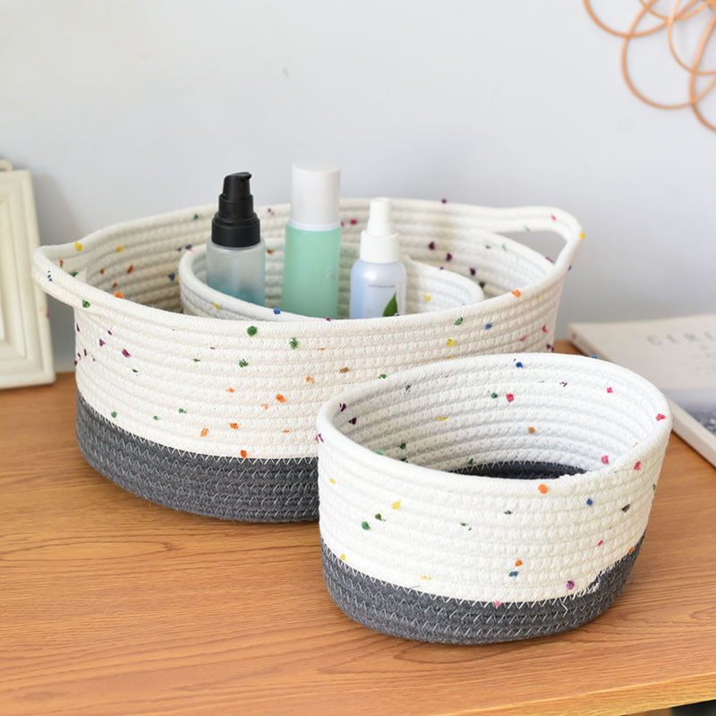 Large Storage Basket 13''x21'' Cotton Rope Organizer Laundry
