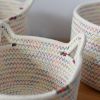 Picture of CAT EAR Shaped Cotton Rope Organizer/Storage Basket (Multi-Colour)