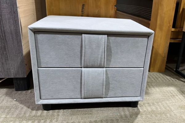 Picture of IBIZA 2-Drawer Fabric Bedside Table (Light Grey)