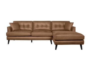 Picture of BARRET Sectional Air Leather Sofa (Brown) - Facing Right