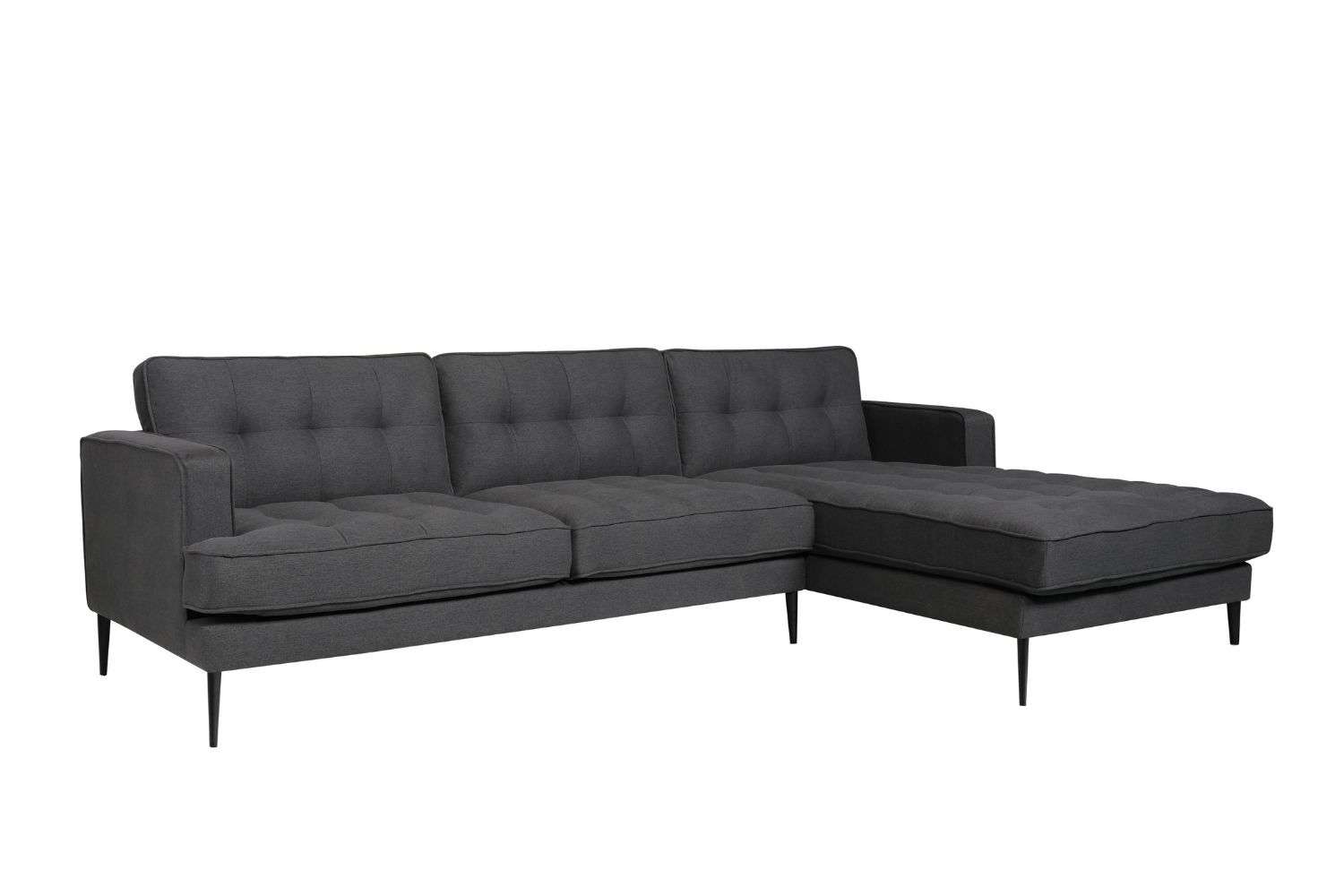 MADDOX Sectional Fabric Sofa (Grey)