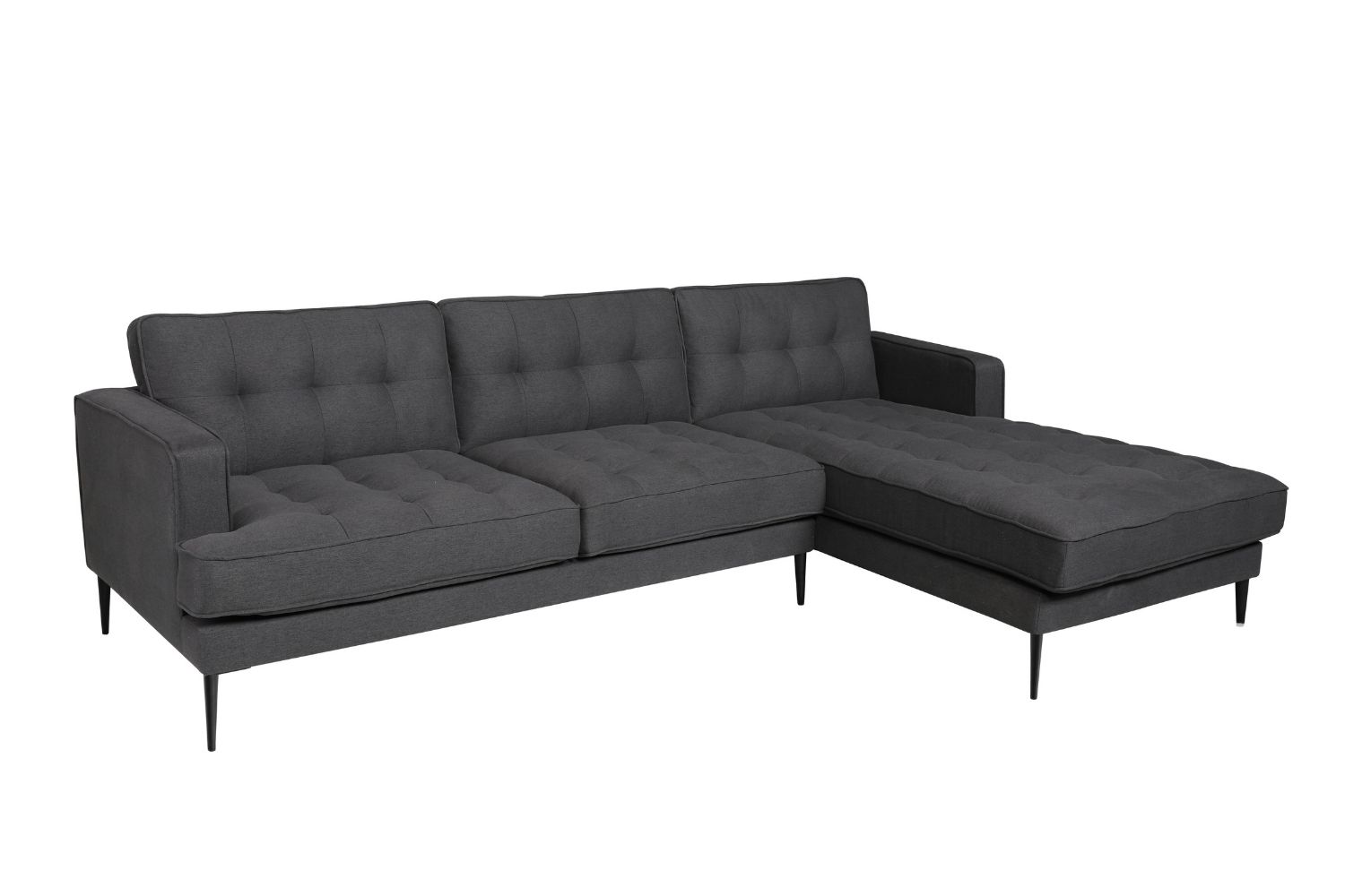 MADDOX Sectional Fabric Sofa (Grey)