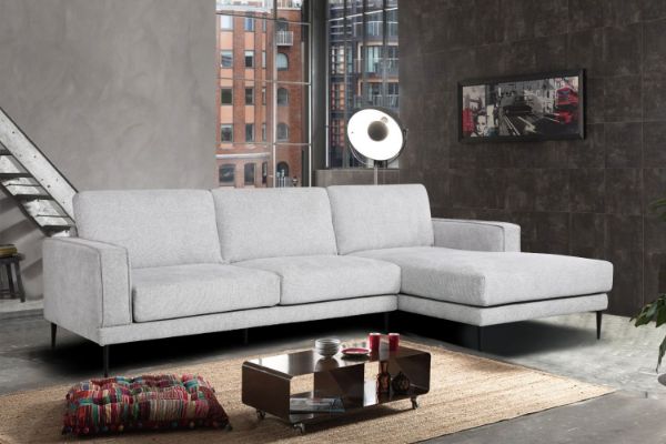 Picture of LONG ISLAND Sectional Fabric Chaise Facing Right Sofa (Light Grey)
