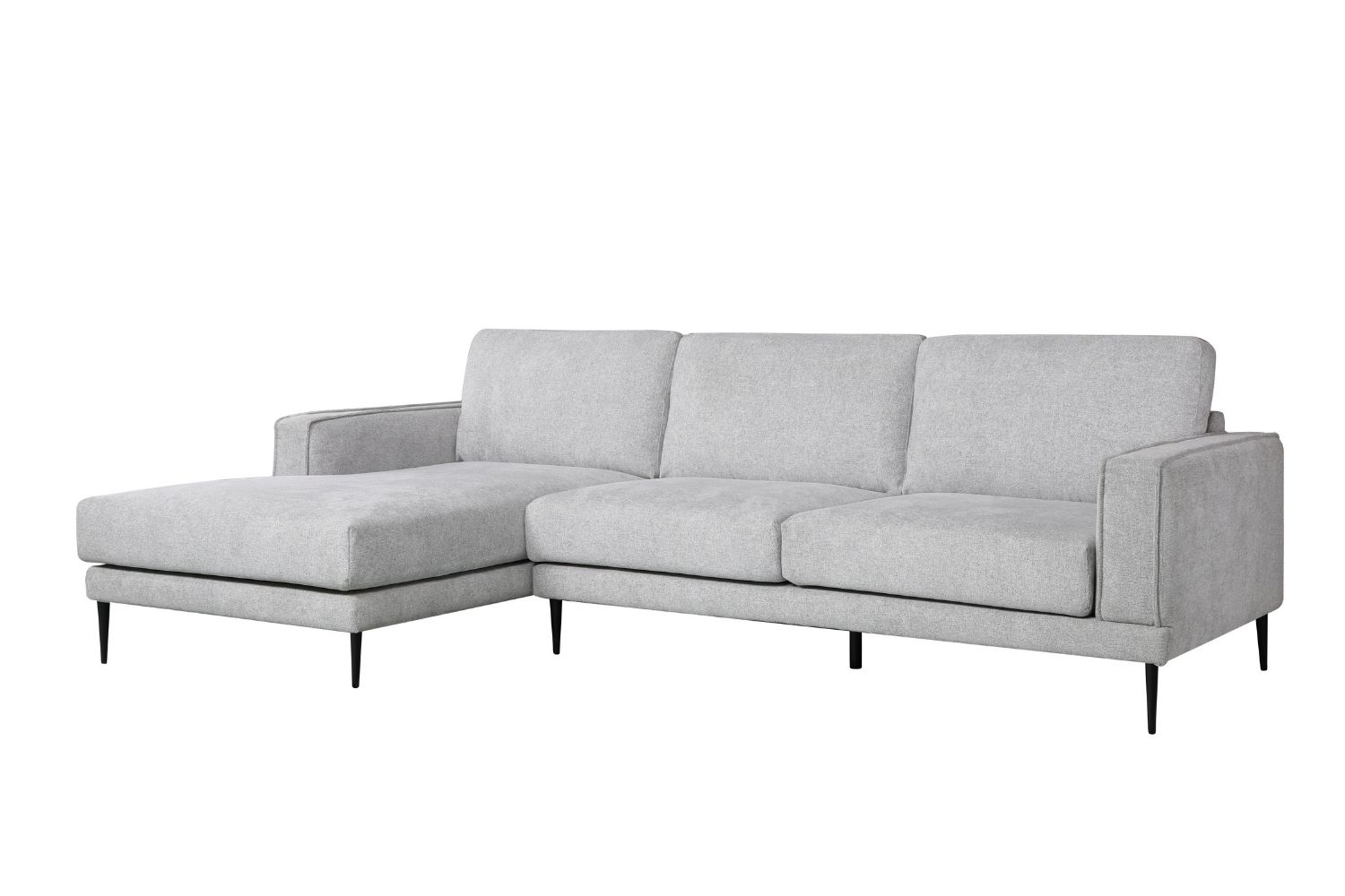 LONG ISLAND Sectional Fabric Sofa (Light Grey) Chaise Facing Right
