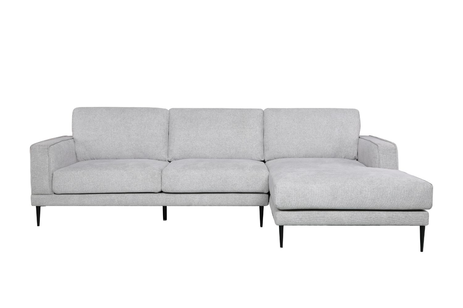 LONG ISLAND Sectional Fabric Sofa (Light Grey) Chaise Facing Right