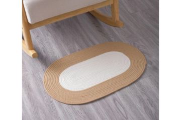 Picture of OVAL JUTE Woven Rug (White & Natural)