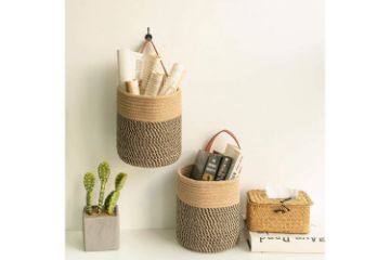 Picture of WALL HANGING Cotton Rope Plant Basket/ Storage Organizer /Planter