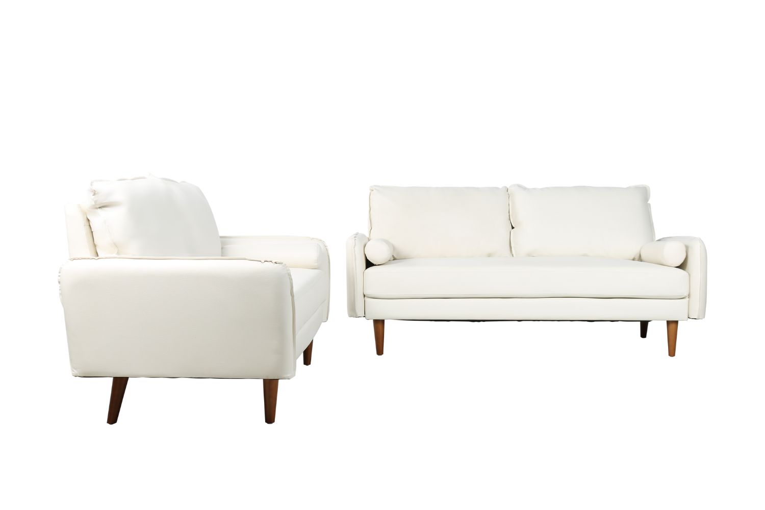 REYES 3+2 Faux Leather Sofa Range (White)