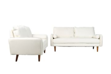 Picture of REYES 3+2 Faux Leather Sofa Range (White) - 3+2 Set