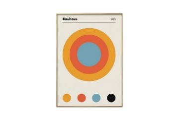 Picture of BAUHAUS CIRCLE POSTER (1919) - Wood Colour Framed Canvas Print Wall Art (80cm x 60cm)