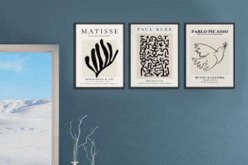 Picture of COMEDIANS HANDBILL By Paul Klee - Wood Colour Framed Canvas Print Wall Art (80cm x 60cm)