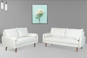 Picture of REYES 3+2 Faux Leather Sofa Range (White)