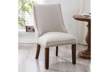 Picture of AMALA Light Beige Dining Chair (Walnut Legs)