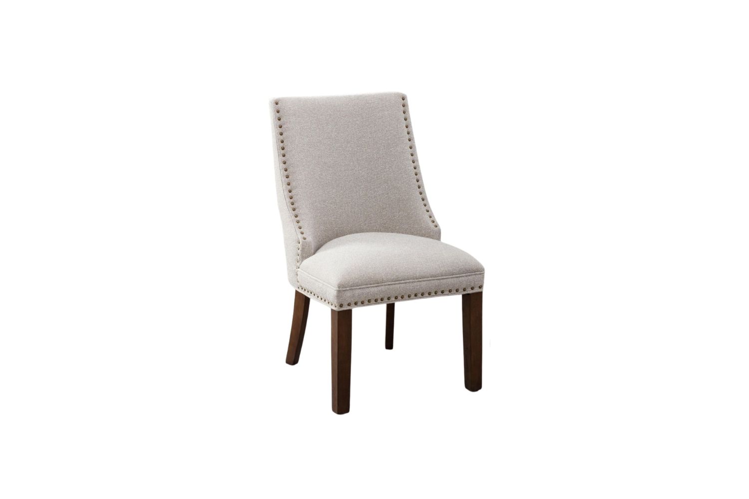 AMALA Light Beige Dining Chair (Walnut Legs)