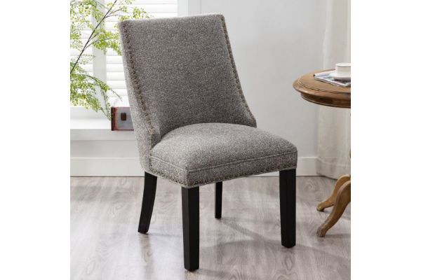 Picture of AMALA Dark Grey Dining Chair (Black Legs) - Single