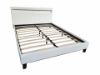 Picture of MOBBY Queen Size Air Leather Platform Bed Frame with LED Headboard (White)