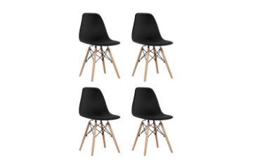 Picture of DSW Replica Eames Dining Side Chair (Black) -  4 Chairs in 1 Carton