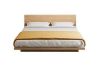 Picture of YORU Japanese Bed Base with Headboard (Natural) (All Solid Wood) - Queen
