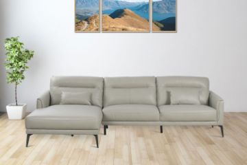 Picture of DREAMDOM 100% Genuine Leather Sectional Sofa (Beige)