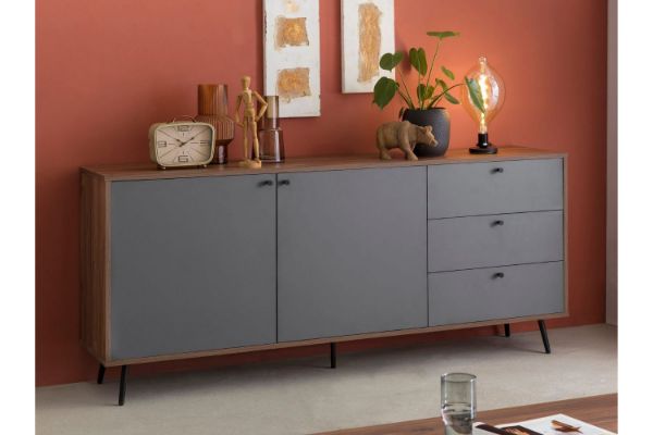 Picture of RIO 176 2 Door 3 Drawer Sideboard/Buffet (Solid Lacquer with Real Dark walnut veneer)