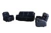 Picture of ALESSANDRO Air Leather 2-Seater Reclining Sofa with Cup Holders (Black)