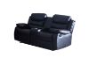 Picture of ALESSANDRO Air Leather 2-Seater Reclining Sofa with Cup Holders (Black)