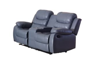 Picture of ALESSANDRO Air Leather Reclining Sofa Range (Grey) - 2 Seat with Console (2RRC)
