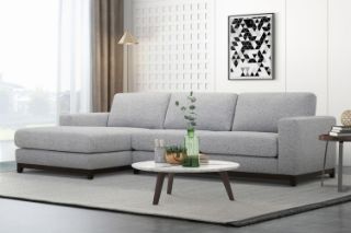Picture of SIESTA Sectional Fabric Sofa Range (Light Grey) - Facing Left