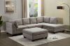 Picture of LIBERTY Sectional Fabric Sofa (Light Grey) - Facing Right with Ottoman
