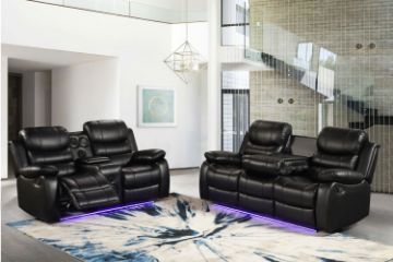 Picture of MODENA Reclining Sofa with LED & Speaker (Black) - 3RRC+2RRC Sofa Set